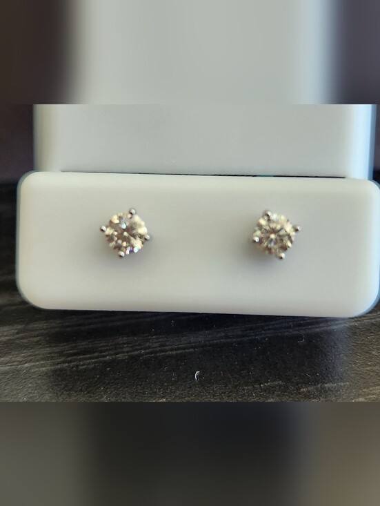 Jewelry - Classic Ultra Shine Moissanite Mini Stone Stud Earrings